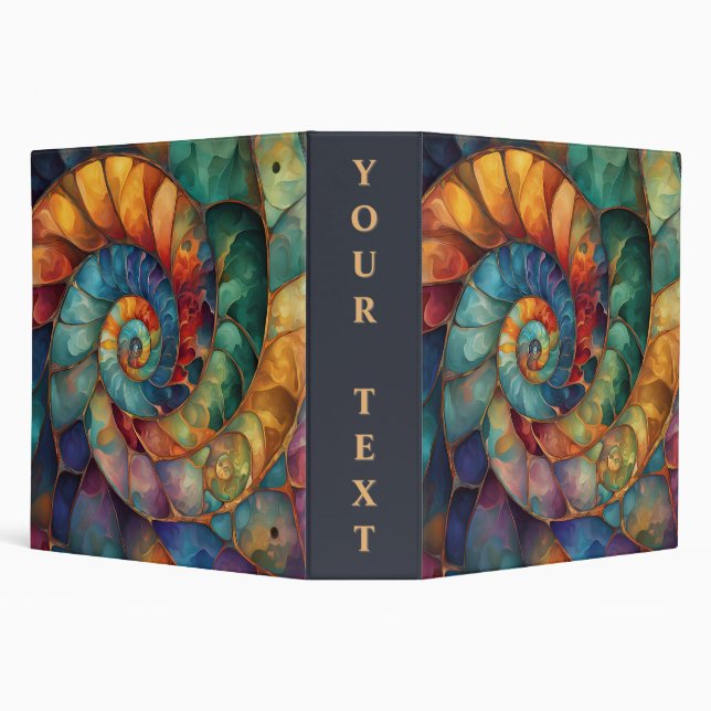 Jewel Spiral Shell 3 Ring Binder (Background)
