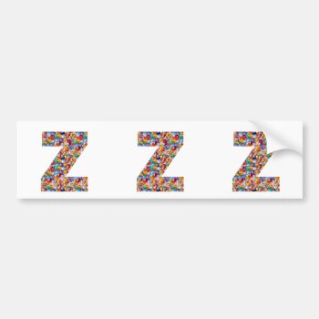 Jewel Stone Studded Alpha Zzz Z Zz  Birthday Gifts Bumper Sticker by ARTFULROMANCE at Zazzle