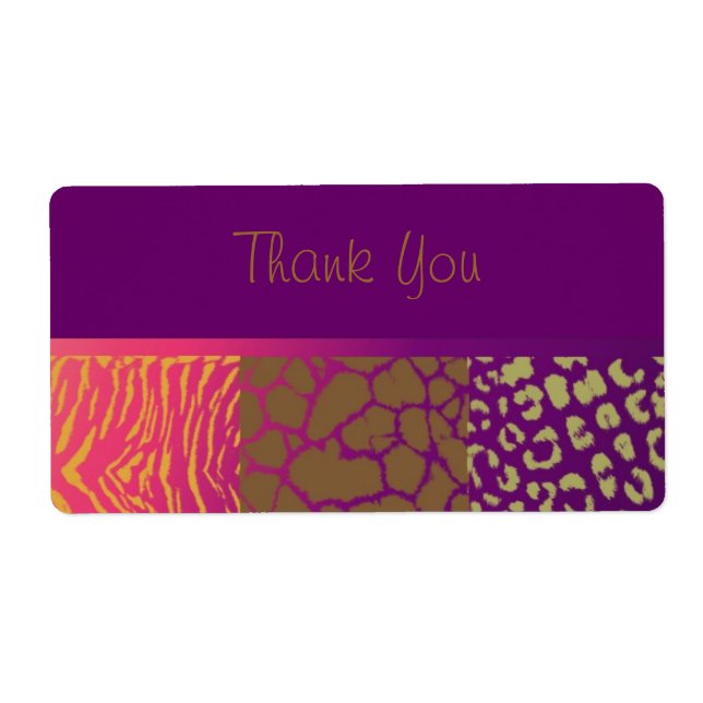 Jewel Tone Animal Prints Label (Front)