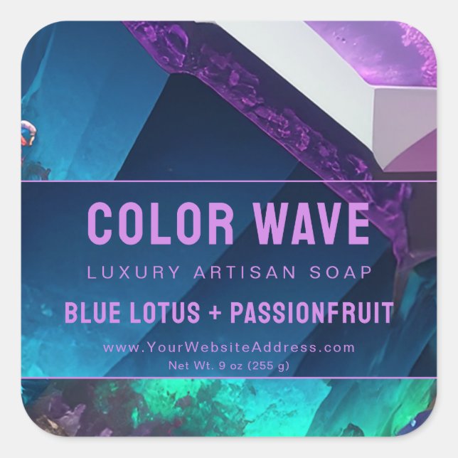 Jewel Tone Aquatic Turquoise Purple Product Label (Front)