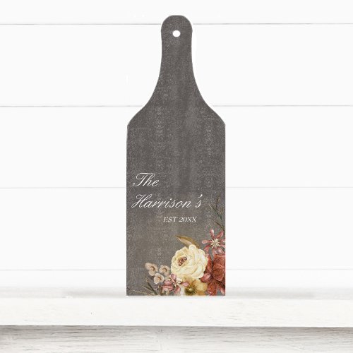 Jewel Tone Fall Floral Custom Wedding Cutting Board