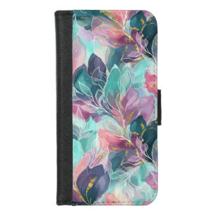 Jewel Tone Floral iPhone 8/7 Wallet Case
