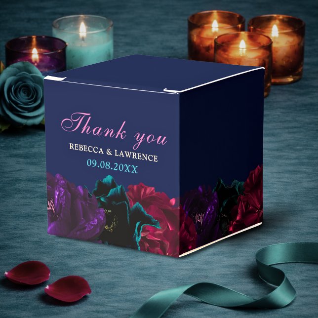 Jewel tone flowers wedding favor boxes (Creator Uploaded)