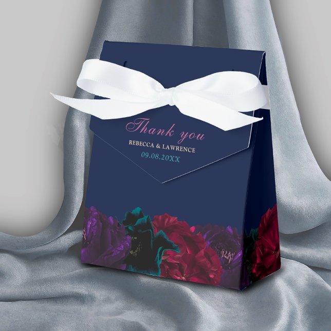 Jewel tone flowers wedding favor boxes (Creator Uploaded)