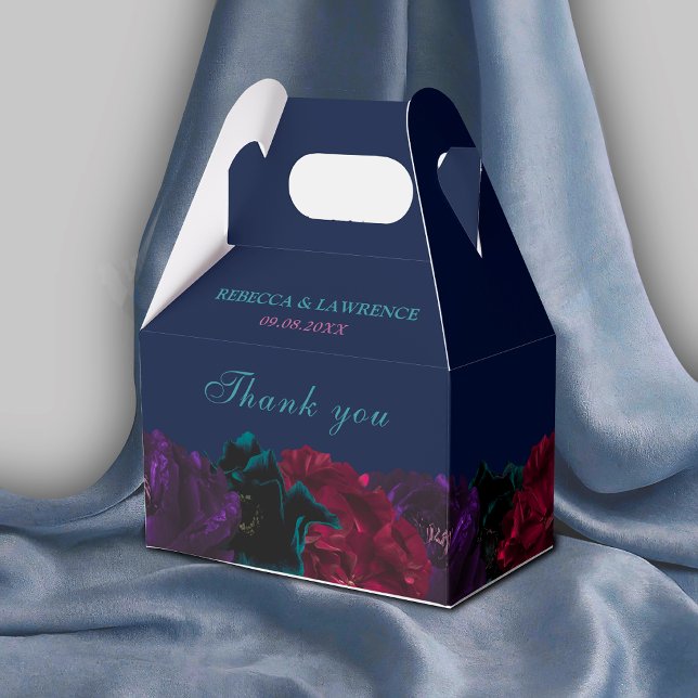 Jewel tone flowers wedding favor boxes (Creator Uploaded)