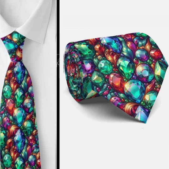 Jewel Tone Gemstone Pattern Neck Tie (Creator Uploaded)