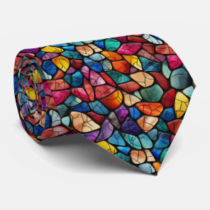 Jewel Tone Gemstone Rock Monogram Neck Tie