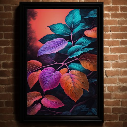 Jewel Tone Leaves II Poster