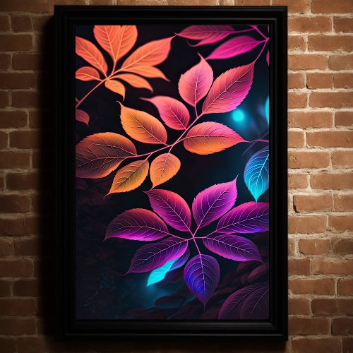 Jewel Tone Leaves III Poster