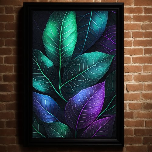 Jewel Tone Leaves IV Poster