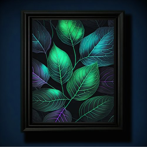 Jewel Tone Leaves Poster