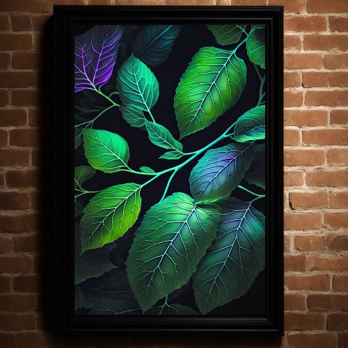 Jewel Tone Leaves V Poster