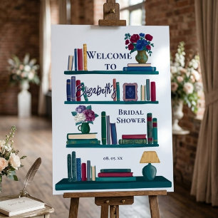 Jewel Tone Library Bookshelf Book Bridal Shower Foam Board