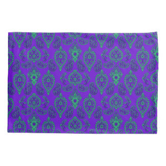 Jewel-Tone Ornate Paisley Design Pillow Case
