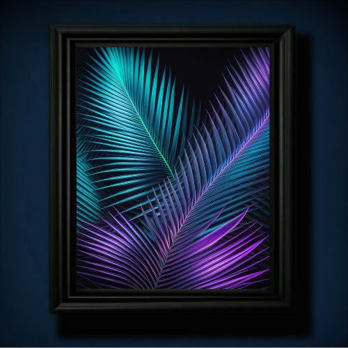 Jewel Tone Palm Leaves Poster