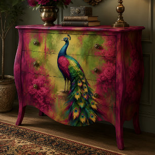 Jewel Tone Peacock Garden Decoupage Tissue Paper