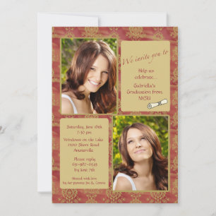 Jewel-tone Photo Graduation Invitation
