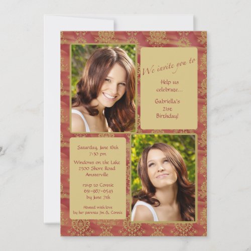 Jewel-tone Photo Invitation