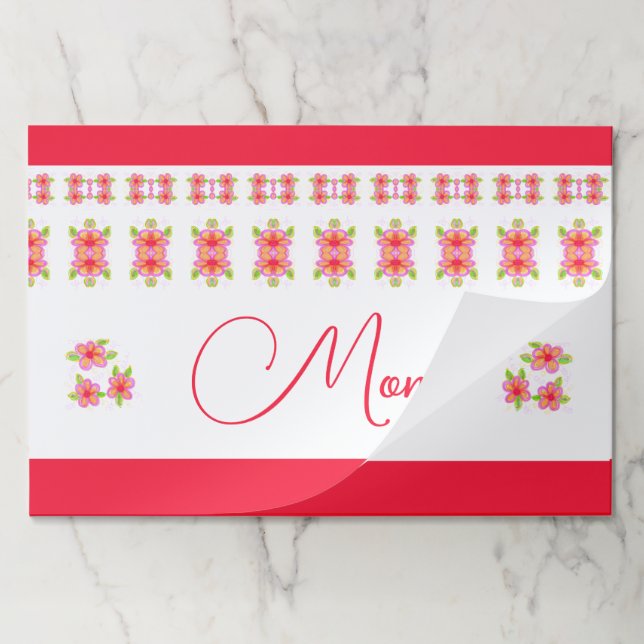 Jewel Tone Pink Paper Placemats (Folded)