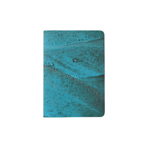 Jewel tone purple and aqua feather pattern passport holder