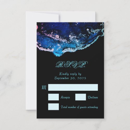 Jewel_Tone Purple Blue Wedding RSVP Card