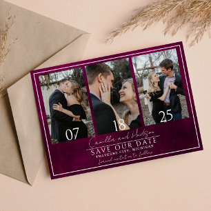 Jewel Tone Romance   Garnet   Wedding Save The Date