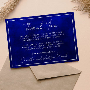 Jewel Tone Romance   Sapphire   Thank You Note Card