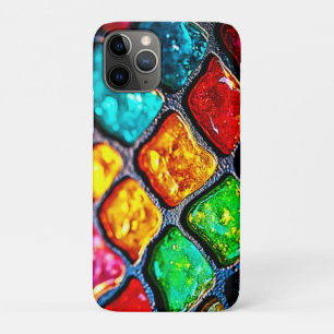 Jewel Tone Stained Glass Art Glow Design iPhone 11 Pro Case