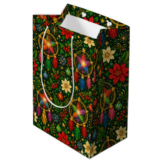 Jewel Tone Star Lantern Christmas Gift Bag