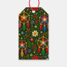 Jewel Tone Star Lantern Christmas Gift Tags