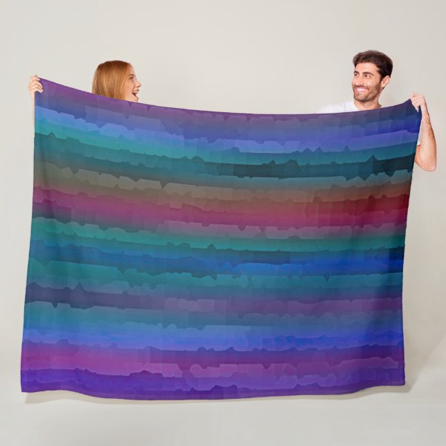Jewel Tone Streaks Invitation Fleece Blanket (In Situ)