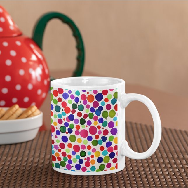 Jewel Tone Watercolor Dots Coffee Mug (Creator Uploaded)