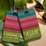 Jewel Tone Watercolor Stripes Custom Name Luggage Tag<br><div class="desc">A artsy, abstract painting with a funky design. A trendy design with rich colors and unique brush strokes. Items are easier to customize when you replace all text and photos first. If your art still needs to be adjusted, click on the Customize This button. This will take you to a...</div>