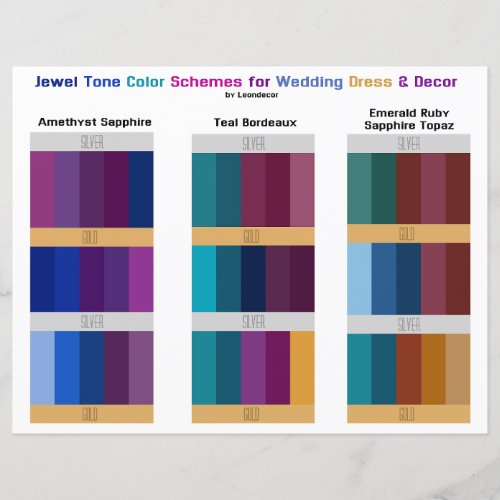 Jewel Tone Wedding Color Schemes Palettes