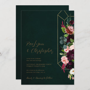 Jewel Tone Wedding Invitation