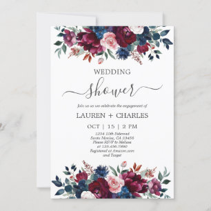Jewel Tone Wedding Shower Invitation