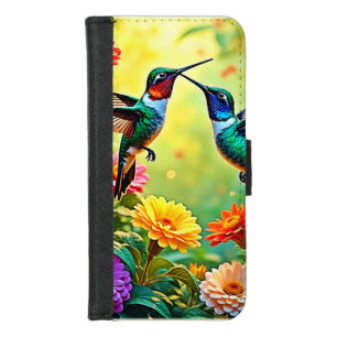 Jewel-Toned Hummingbird Magic Design iPhone 8/7 Wallet Case