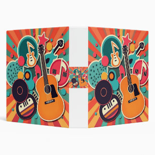 Jewel-Toned Music Theme Collage 3 Ring Binder