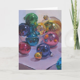"Jewel-Toned Ornaments" Christmas Art Card