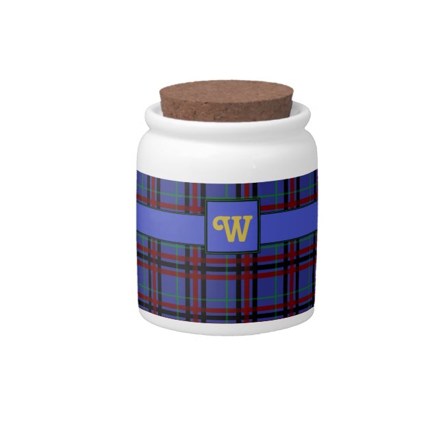 Jewel-Toned Plaid Candy Jar (Front)