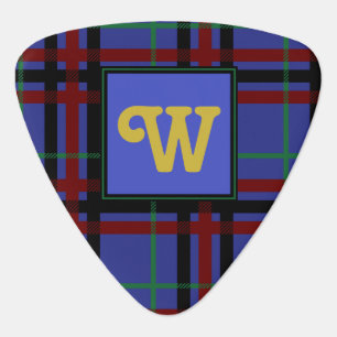 Jewel-Toned Plaid Guitar Pick