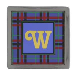Jewel-Toned Plaid Lapel Pin
