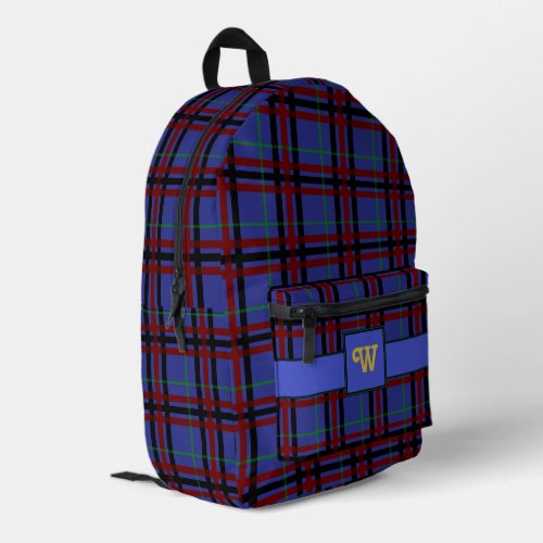 Jewel_Toned Plaid Printed Backpack