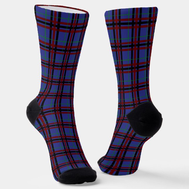Jewel-Toned Plaid Socks (Angled)