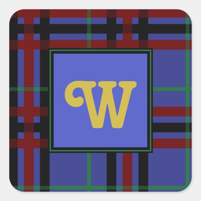 Jewel-Toned Plaid Sticker (Front)