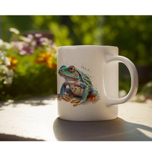 Jewel-Toned Watercolor Frog  Coffee Mug