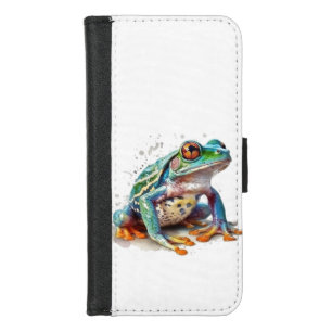 Jewel-Toned Watercolor Frog iPhone 8/7 Wallet Case