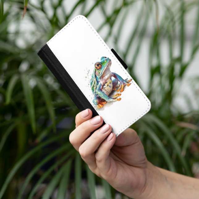 Jewel-Toned Watercolor Frog  iPhone Wallet Case (Creator Uploaded)
