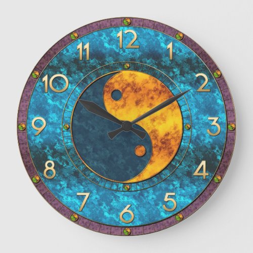 Jewel Toned Yin Yang Clock