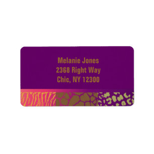 Jewel Tones Animal Patterns Label